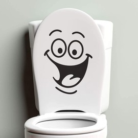 JEYORZY 2 pieces toilet sticker smiling face wall sticker toilet lid sticker funny toilet lid sticker 24 x 18 cm wall sticker toilet lid sticker for toilet lid