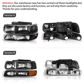 DWVO Headlight Assembly and Taillights Compatible with 1999 2000 2001 2002 Chevy Silverado 1500 2500/01-02 Chevy Silverado 1500HD 2500HD 3500 Headlight Black Housing Taillight Clear