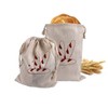 Linen Bread Bags, 2 Pack Reusable Natural Unbleached Linen Bread