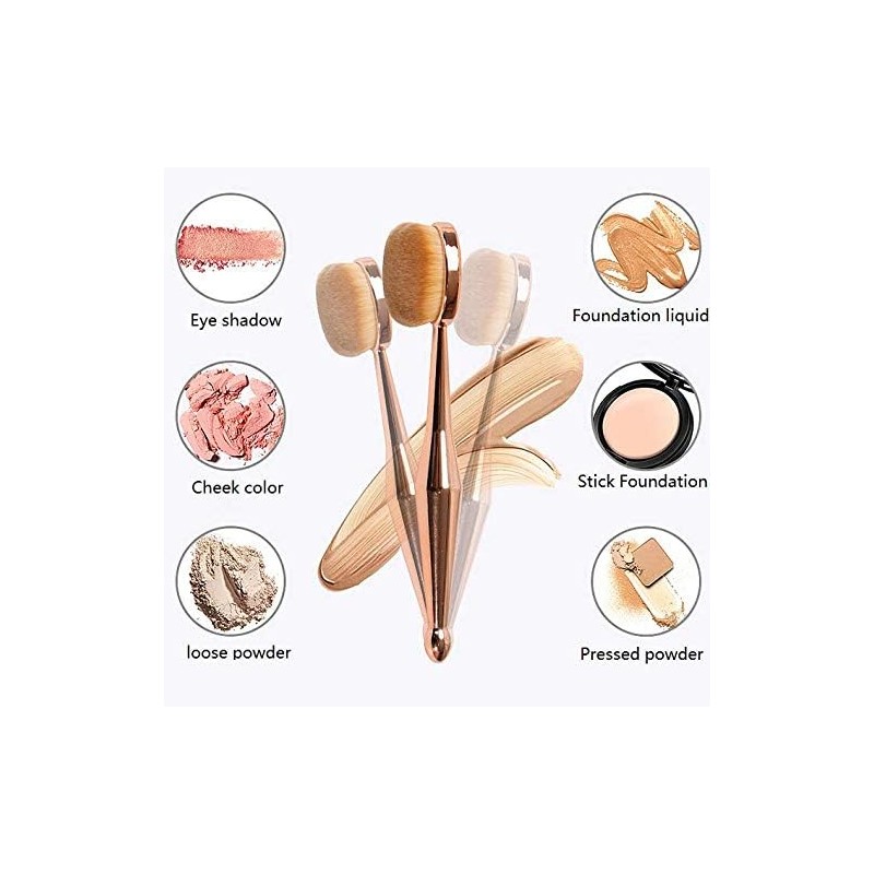 DNHCLL Oval Makeup Brush Set Upgraded Fast Flawless Application Toothbrush