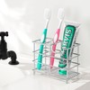 HBlife Small Toothbrush Holder for Bathroom, 5 Slots Silver Stainless