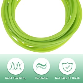 M METERXITY Natural Latex Rubber Tubing, 5/64" [1.7mm] ID x 11/64" [4.5mm] OD 10ft Length Latex Hose Tube for Home/Laboratory/Sporting, Highly Elastic Band Tubes [Green]