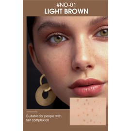 DekRion Freckle Pen, Long-Lasting Quick-Dry Pencil Natural Lifelike Water-proof Freckle Makeup Easy Like-real Makeup Pen (Light Brown)