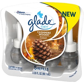 Glade Plugins Refill Air Freshener, Scented and Essential Oils for Home and Bathroom, Cashmere Woods, 3.35 Fl Oz, 5 Count