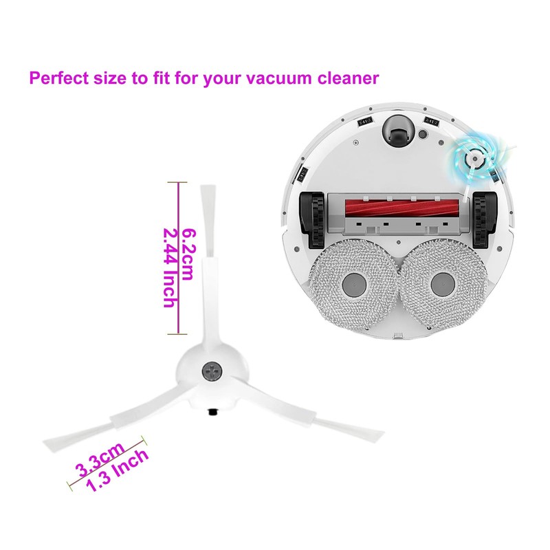6 Pack Replacement Side Brushes for Roborock S8 Pro Ultra,