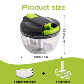 Manual Onion Chopper with Pull Mechanism, Vegetable Chopper - Multi Cutter & Garlic Chopper (520ml)
