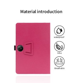 for TCL NXTPAPER 11 Plus 11.5 Inch Android Tablet Case,Folding Stand Protective Cover with Pencil Holder and Wrist Strap,Full Protection, Premium PU, Scratch Resistant(Rose Red)