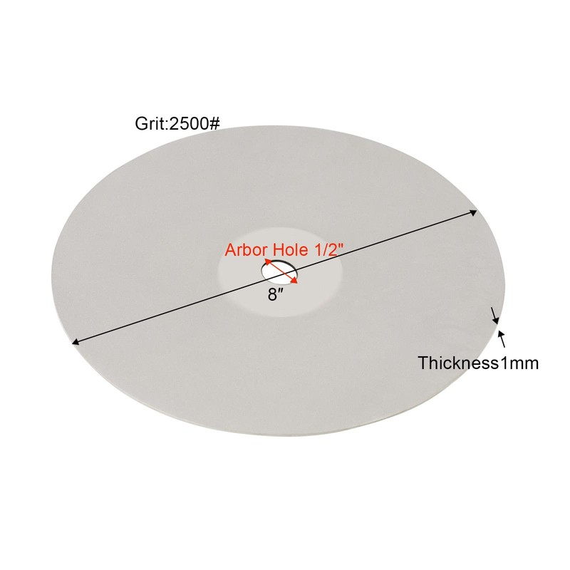 DZQ Diamond Flat Lap Wheel Disc Arbor Hole 8" x