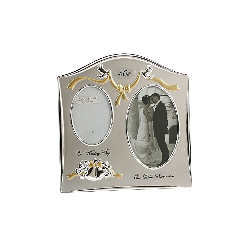 Juliana Two Tone Silver Plated Wedding Anniversary Photo Frame -
