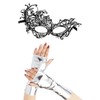 LSYYSL 1 Pair Of Fingerless Gloves And 1 Lace Mask,