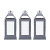 Elements Gray Metal Lanterns Set of 3-12 Inch Decorative Candle