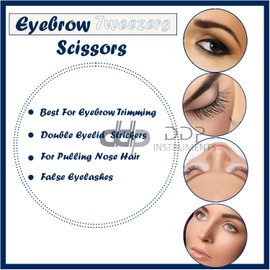 DDP Professional Stainless Steel Scissors Shaped Slant Tip Tweezer Clip 'Eyebrow