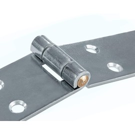 Gedotec Heavy Door Hinge - Screw-On Tape | Pack of 4 - Shutter Hinges Made of Steel | 180 x 35 mm | Door Hinge Blue Galvanised | Hinges Door Material Thickness 2 mm | Drilling Tape Metal for Screwing