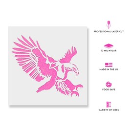 Eagle Stencil - Reusable Stencils for Painting - Mylar Stencil for Crafts and Decorations