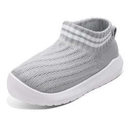 BICLUD Toddler Boy Girl Shoes Breathable Walking Sneakers Sock Shoes-1156 Grey 26