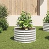 CHARMMA Garden Raised Bed Silver Galvanized Steel,Pots & Planters-45520