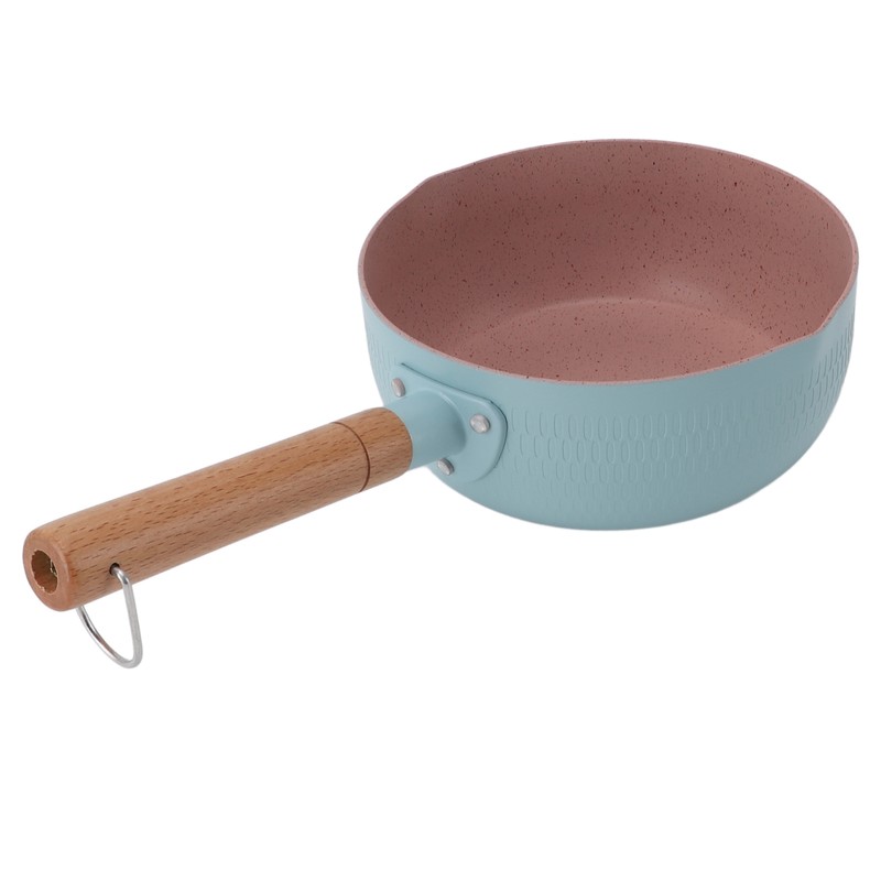 Wooden Handle Milk Pot Aluminum Alloy Multifunctional Flat Bottomed Noodle