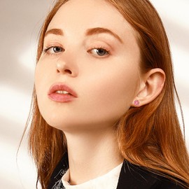 Donut Earrings 925 Sterling Silver Pink Donut Stud Earring Hypoallergenic Kawaii Food Donut jewelry for Women