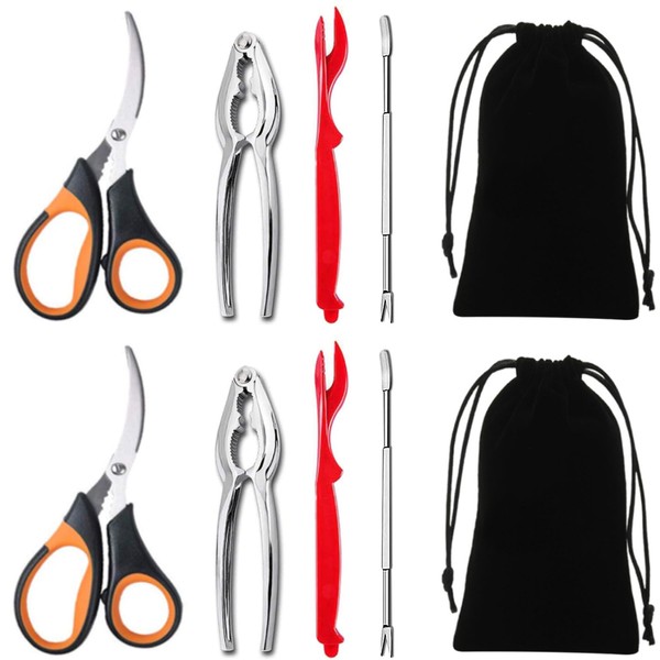 Artcome 10 Piece Seafood Tools Set - 2 Crab Crackers,