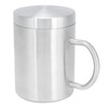 Stainless Steel Mug with Handle Lid DoubleLayer Heat Insulation Cup