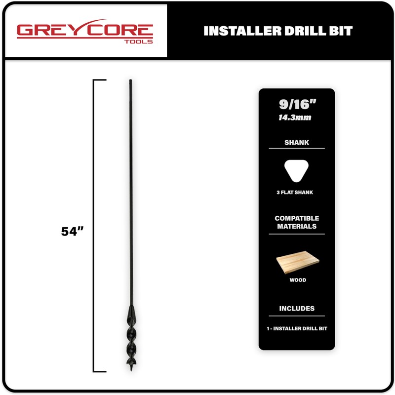Greycore Tools 9/16 Inch x 54 Inch Flexible Drill Bit
