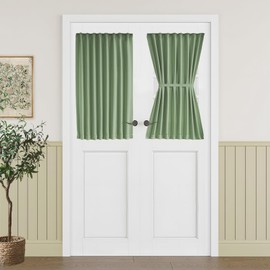 Vatge Sage Green French Door Blackout Curtains,40 Inch Long Classroom Window Cover, 1 Panel, W25 x L40, Sage Green