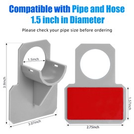 3 PCS Swimming Pool Pipe Holders, Upgraded Pool Hose Support Bracket Above Ground Pools Accessories, with Protective Hose Clamps, Designed to Fit On Intex Pools, Prevent Pipe Sagging (Pipes Max 1.5")