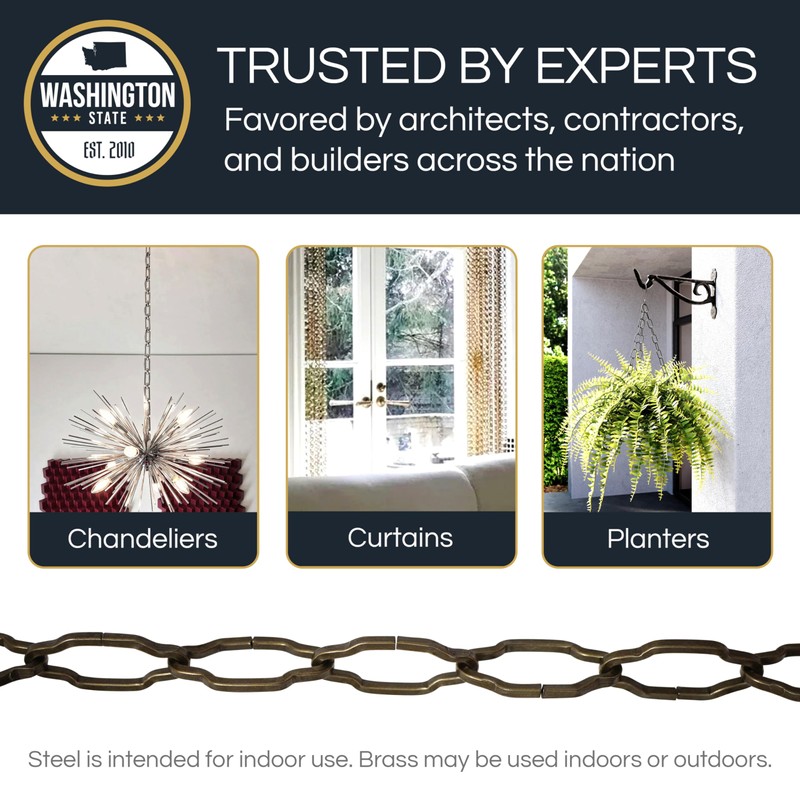 RCH Hardware CH-S57-30-PB-10 |12 Gauge Decorative Solid Steel Motif Link