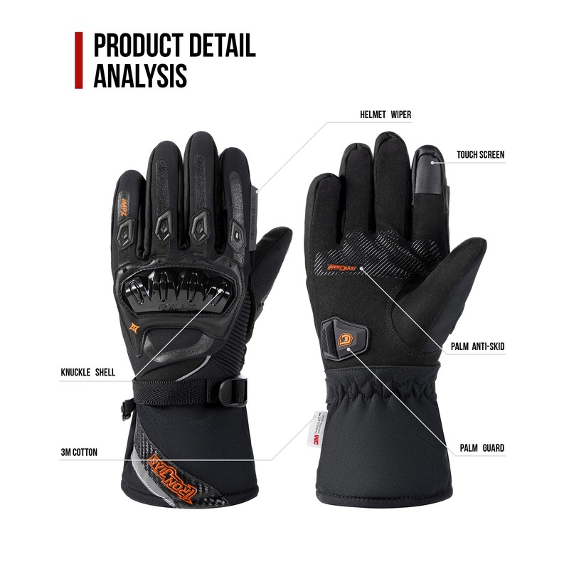IRON JIA'S Motorcycle Gloves Winter Cold Weather Warm Touchscreen Waterproof