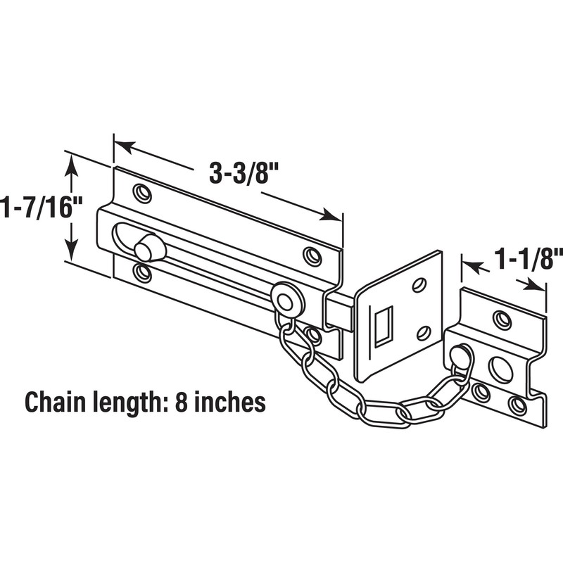 Prime-Line U 9911 Chain Door Guard with Slide Bolt, Solid