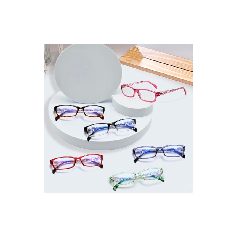 COJWIS 6 pack Lesebrille Blaulichtfilter Brille für Damen Federscharnier Lesehilfe