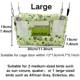 Copfeu Large Spring Summer Breathable Bird Nest House, Bird Bed for Cage, Parrot Nest Snuggle Shed Hut for Four Seasons, Easy to Install for Quaker Lovebirds (Large,Blue)