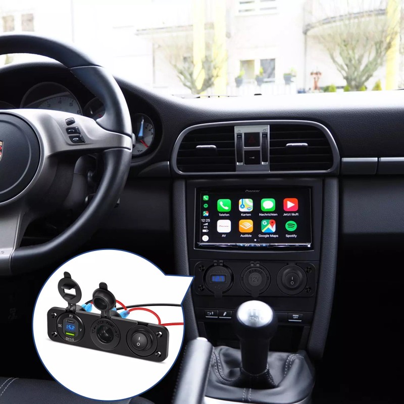 Nilight 4 in 1 Charger Socket Panel PD Type C