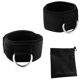 TOPDADA 2 Packs Ankle Straps for Cable Exercise Machines Neoprene Padded Fitness Wrist Cuffs with D Ring for Glute Kickbacks, Leg Extensions, Hip Abductors & More | One Size Fits All