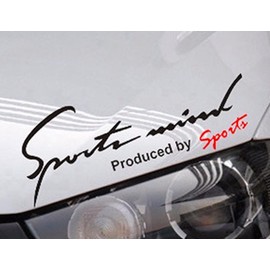 Sports Mind Sticker for Cars and Motorcycles, Decal, Universal, Side, Vehicle Customization, 8 Colors, 5 Sizes, Black, Size SS, 5.5 x 1.9 Inches (14 x 4.8 cm)