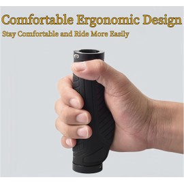LEXICANMHS Bicycle Grips Non-Slip Handlebar Grips Bicycle Ergonomic Bicycle Handlebar Grips for 22.2 mm Bicycle Mountain Bike Comes with Aluminium Alloy Handlebar Bar End Plugs