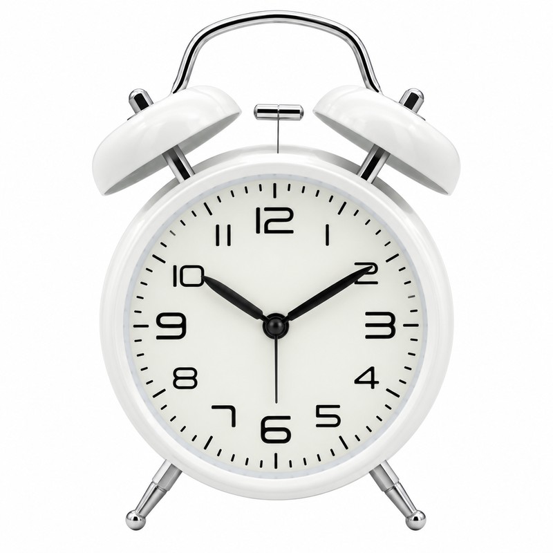 4 Inch Twin Bell Alarm Clock with Metal Frame –