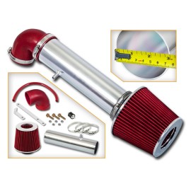 L3 Racing RAM AIR INTAKE Kit + RED Dry Filter For 97-04 Jeep Cherokee 4.0L I6 Engine