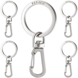 Fabach carabiner key ring with rotating key ring. Small removable carabiner hooks key rings. Sturdy mini key carabiner hooks as key holder and for crafting.