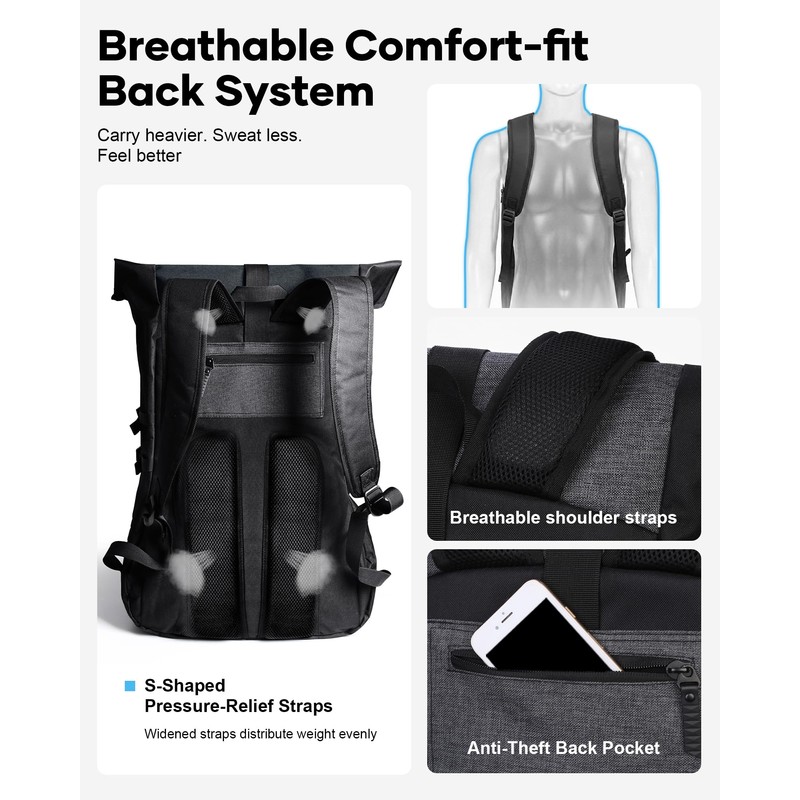 WONHOX Gym Backpack for Men Women,Travel Backpack,Lightweight Gym Bag with