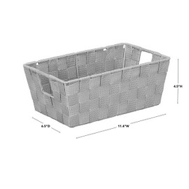 Simplify Bins/Totes - Small Storage Baskets - Woven Strap/Storage Organizer - Heather Grey - 6.5"x11.4"x4.50"