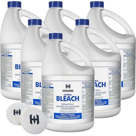 ( 6 Gallon) Ultra Germicidal Liquid Bleach -Disinfecting, Sanitizing, Deodorizing, Mold & Mildew Stain Remover, For Laundry, Household and Commercial Cleaning, Multipurpose Cleaner (1 Gallon X 6 Pack)
