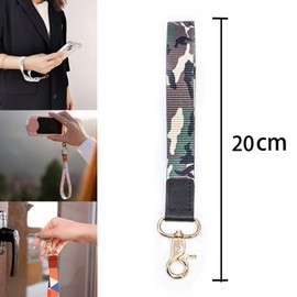 Catekro Wrist Lanyard Keychain, Lanyard Wristlet Strap, Mini Lanyard with Metal Keyring, Leather Wristband Key Chain for Car Keys ID Badges Card (E)