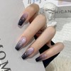 24 Pcs Black Gradient Pink Cat Eye Press on Nails
