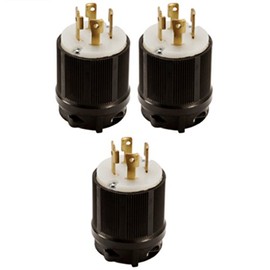 OCSParts L16-30P Grounding Locking Plug, 30A 480V AC, 3 Pole 4 Wire, cUL Listed, NEMA L16-30 (Pack of 3)