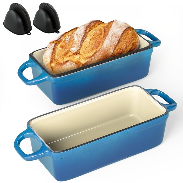 2 IN 1 Cast Iron Bread Loaf Pan with Lid,
