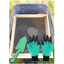 Soil Sifter, Dirt Sifter for Gardening, Compost Sifter, Garden Sieve, Light Wood Sifter for Rocks, Screen Sifter Top Soil/Peat Moss/Worm/Leaves/Loam Soil/Sand,Great Garden Tool for Plants & Vegetables