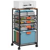 Marbrasse Rolling File Cart with 4 Storage Drawers, Mobile File