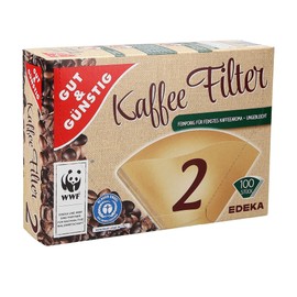 GUT&GÜNSTIG Pack of 100 Coffee Filters Size 2 | Filter Bags 1 x 2