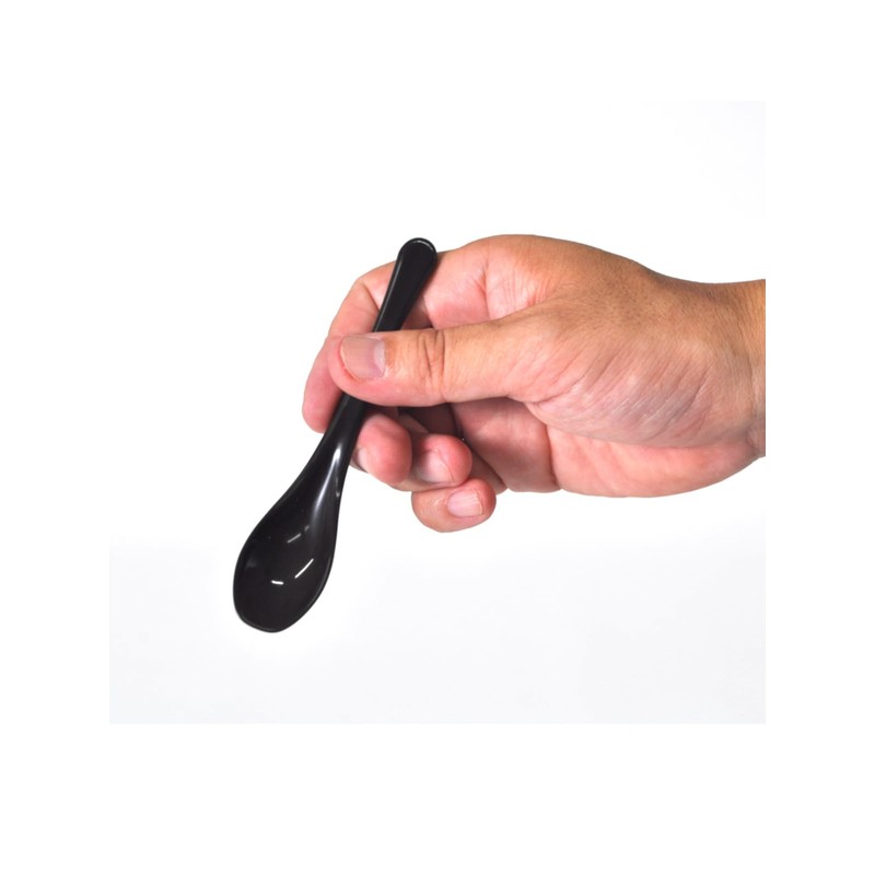 Aoba 544166 Anti-Bacterial Mini Spoon, 3 Piece, Black, Dishwasher Safe